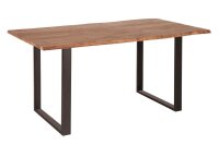 Esstisch Akazienholz Metall Baumkante 140 x 90 cm