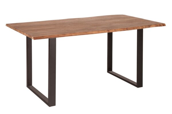 Esstisch Akazienholz Metall Baumkante 160 x 90 cm