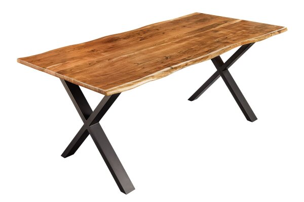 Esstisch Akazienholz Metall 180x90 cm Industrial Baumkante