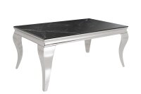 Couchtisch Keramik in Schwarz Marmor Silber 100x60 cm (LxB)