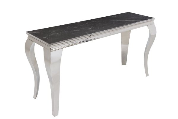 Konsolentisch Keramik in Schwarz Silber 145cm
