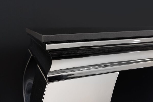 Konsolentisch Keramik in Schwarz Silber 145cm