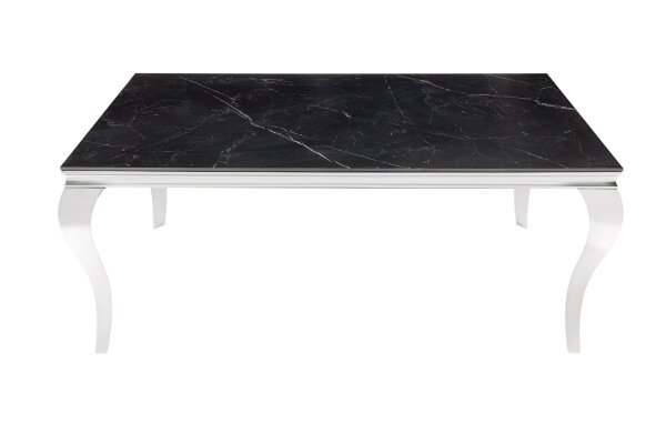 Esstisch Keramik in Schwarz Silber 180 x 90 cm Marmor Optik