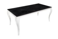 Esstisch Keramik in Schwarz Silber 180 x 90 cm Marmor Optik