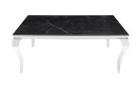Esstisch Keramik in Schwarz Silber 180 x 90 cm Marmor Optik