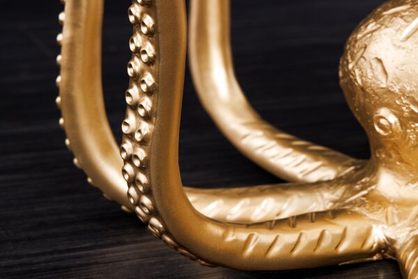 Beistelltisch Hartglas Polyresin in Gold 50 x 50 cm