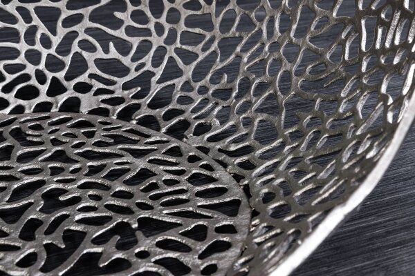 Couchtisch Metall in Silber 119 x 66 cm Handarbeit