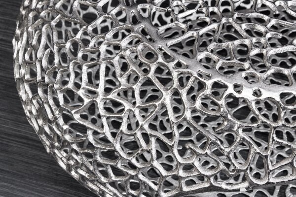 Couchtisch Metall in Silber 119 x 66 cm Handarbeit