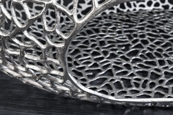 Couchtisch Metall in Silber 119 x 66 cm Handarbeit