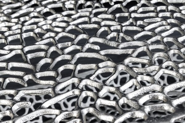 Couchtisch Metall in Silber 119 x 66 cm Handarbeit