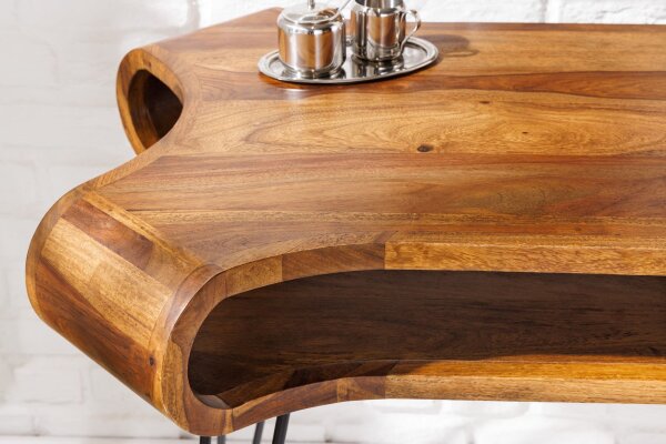 Schreibtisch Sheesham Holz Metall 120 x 78 cm