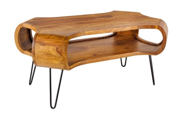 Couchtisch Sheesham Holz Metall 100 x 55 cm
