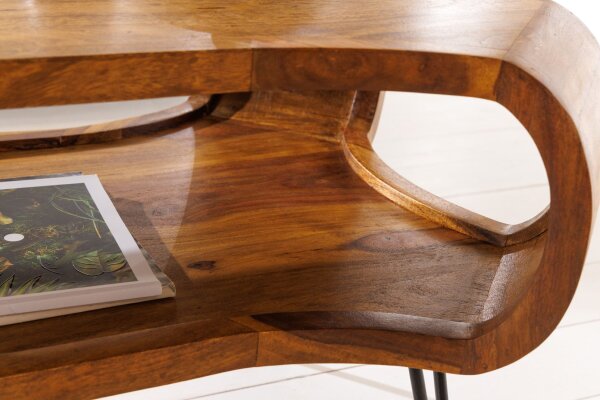 Couchtisch Sheesham Holz Metall 100 x 55 cm