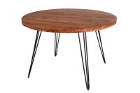 Esstisch Akazienholz Metall 120 x 120 cm