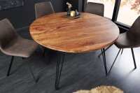 Esstisch Akazienholz Metall 120 x 120 cm