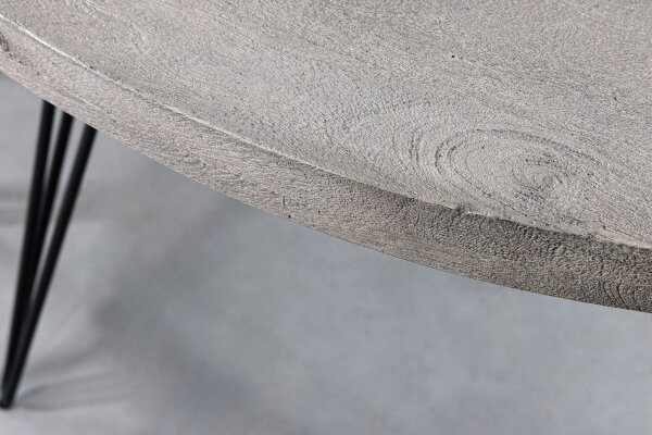 Esstisch rund Ø 120 cm Grau Schwarz Mango Holz Metall