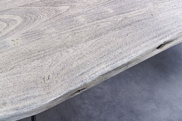 Esstisch Akazienholz Metall in Grau Schwarz 140x80 cm
