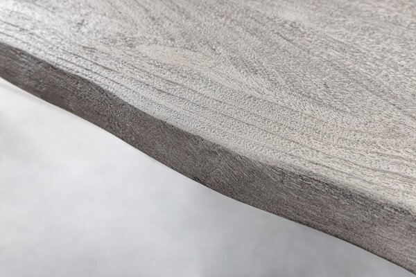 Esstisch Akazienholz Metall in Grau Schwarz 140x80 cm