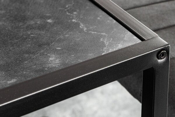Bartisch Marmor Optik Schwarz 120 x 60 cm Metall MDF