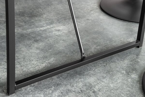 Bartisch Marmor Optik Schwarz 120 x 60 cm Metall MDF