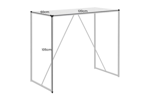 Bartisch Marmor Optik Schwarz 120 x 60 cm Metall MDF