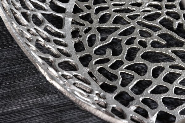 Couchtisch Metall Hartglas in Silber 74x74 cm Handarbeit