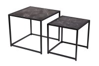 Beistelltisch 2er Set in Anthrazit Schwarz