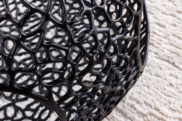 Couchtisch Metall Hartglas in Schwarz 74x74 cm Handarbeit