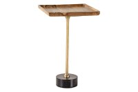 Beistelltisch Akazienholz Marmor Metall in Gold Schwarz