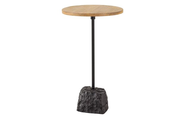 Beistelltisch Mango Holz Marmor Metall Handarbeit Ø 33 cm