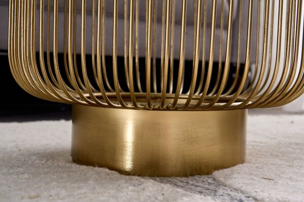 Beistelltisch Gold Schwarz rund Ø 41 cm Hartglas Metall