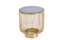 Beistelltisch Gold Schwarz rund Ø 41 cm Hartglas...