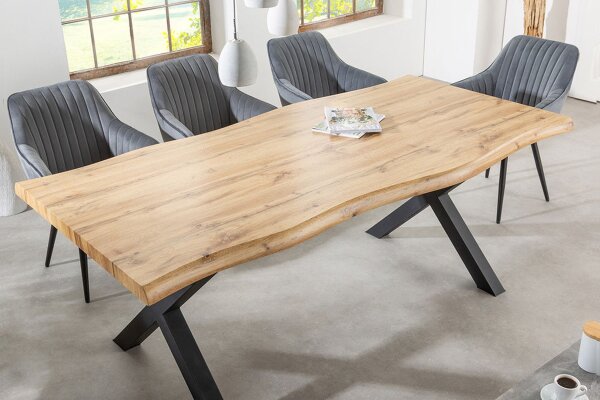 Esstisch Baumkante 160 x 90 cm x -Beine Industrial