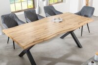 Esstisch Baumkante 180 x 90 cm x -Beine Industrial
