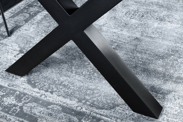 Esstisch in Grau Schwarz 180 x 90 cm Baumkante