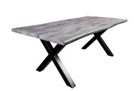 Esstisch in Grau Schwarz 180 x 90 cm Baumkante