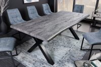 Esstisch in Grau Schwarz 180 x 90 cm Baumkante