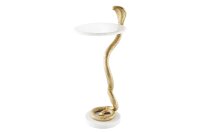 Beistelltisch Marmor Metall in Weiß Gold 28x30 cm...