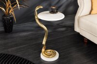 Beistelltisch Marmor Metall in Weiß Gold 28x30 cm...