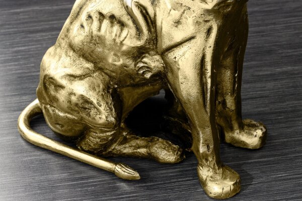 Beistelltisch rund Ø 45 cm Handarbeit Löwe in Gold