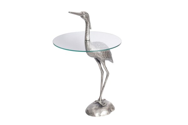 Beistelltisch Hartglas Metall in Silber 50x50 cm Handarbeit