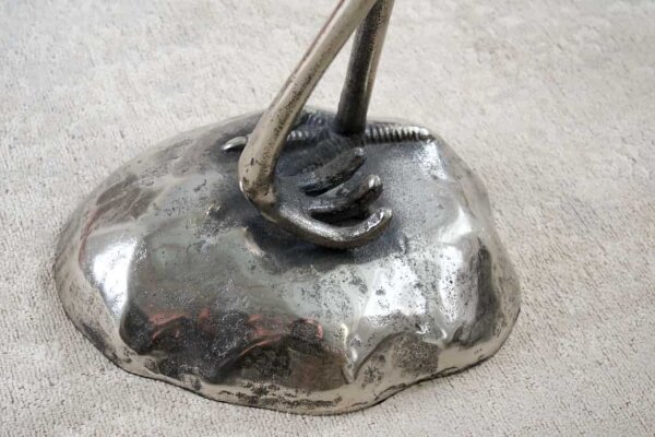 Beistelltisch Hartglas Metall in Silber 50x50 cm Handarbeit