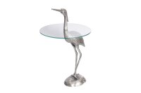 Beistelltisch Hartglas Metall in Silber 50x50 cm Handarbeit