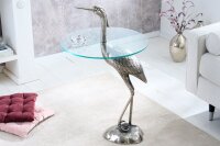Beistelltisch Hartglas Metall in Silber 50x50 cm Handarbeit