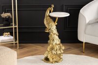 Beistelltisch aus Marmor Metall in Weiß Gold...