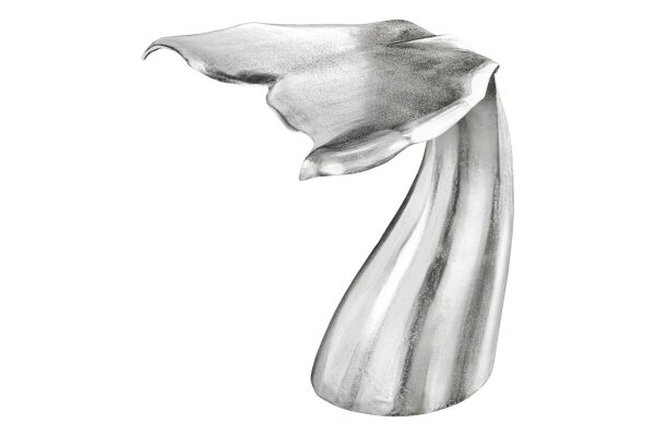 Beistelltisch Metall in Silber 57x50 cm Handarbeit