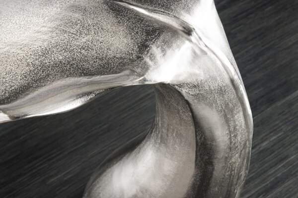 Beistelltisch Metall in Silber 57x50 cm Handarbeit