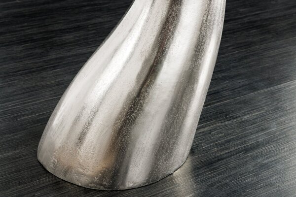 Beistelltisch Metall in Silber 57x50 cm Handarbeit