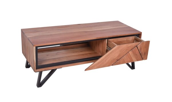 Couchtisch 120 cm Holz Metall mit Schubladen MONRO