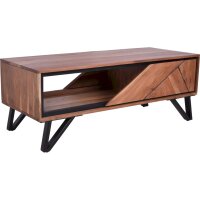 Couchtisch 120 cm Holz Metall mit Schubladen MONRO